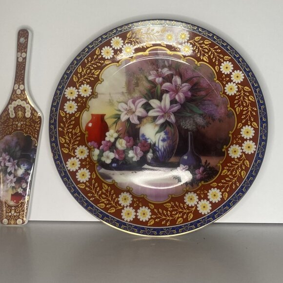 Vintage adeline Fine Porcelain Plate with Cake Server - Picture 4 of 7